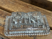 Glazen inktpot + glazen kandelaar - afbeelding 2 van  2