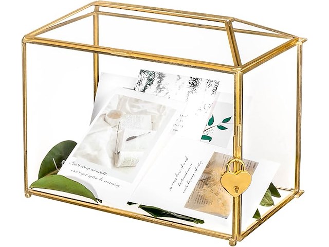 Glazen kaartdoos met sleuf en slot - afbeelding 1 van  4