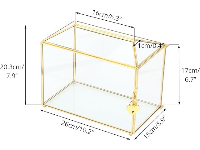 Glazen kaartdoos met sleuf en slot - afbeelding 2 van  4