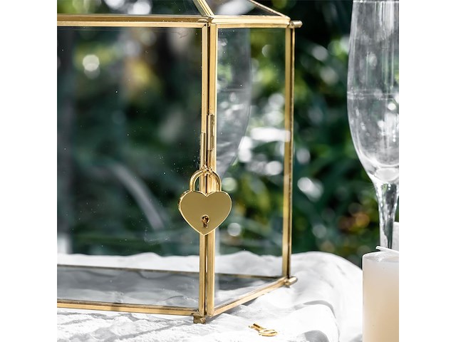 Glazen kaartdoos met sleuf en slot - afbeelding 3 van  4