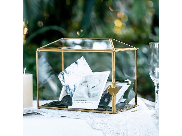 Glazen kaartdoos met sleuf en slot - afbeelding 4 van  4