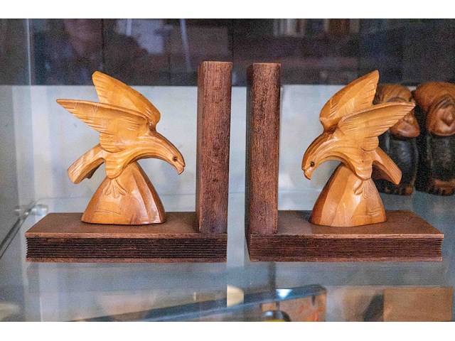 Glazen kast 3_houten boekenhouder e.a. - afbeelding 2 van  8