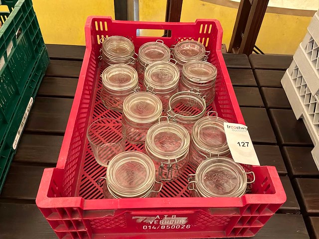 Glazen potten met deksel (12x) - afbeelding 1 van  1