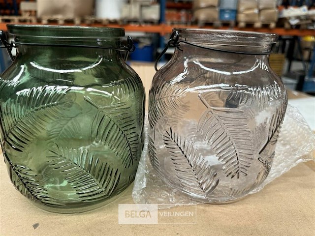 Glazen potten met reliëf - afbeelding 1 van  2