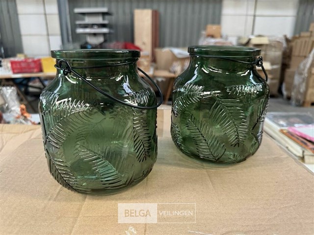 Glazen potten met reliëf - afbeelding 1 van  2