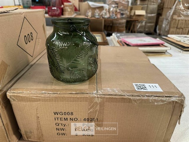 Glazen potten met reliëf - afbeelding 1 van  2