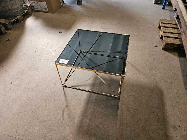 Glazen salontafel goud - afbeelding 1 van  3