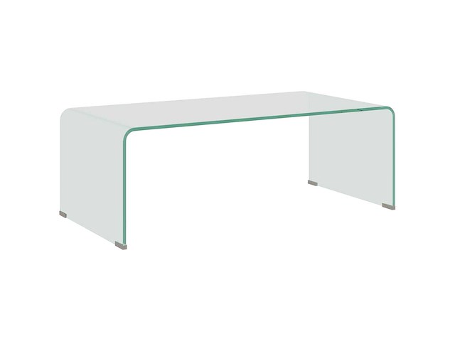 Glazen salontafel moderne stijl gehard glazen rechthoekige salontafel met veilige heldere afgeronde randen - afbeelding 2 van  6