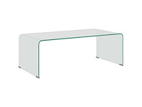 Glazen salontafel moderne stijl gehard glazen rechthoekige salontafel met veilige heldere afgeronde randen - afbeelding 2 van  6