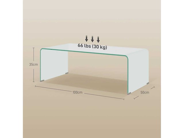 Glazen salontafel moderne stijl gehard glazen rechthoekige salontafel met veilige heldere afgeronde randen - afbeelding 3 van  6