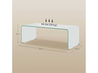 Glazen salontafel moderne stijl gehard glazen rechthoekige salontafel met veilige heldere afgeronde randen - afbeelding 3 van  6
