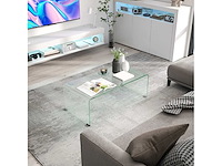 Glazen salontafel moderne stijl gehard glazen rechthoekige salontafel met veilige heldere afgeronde randen - afbeelding 4 van  6