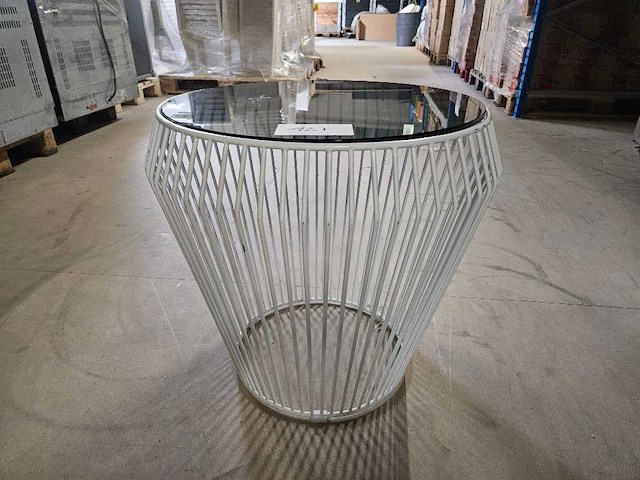 Glazen salontafel wit 50cm ø - afbeelding 3 van  3