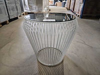 Glazen salontafel wit 50cm ø - afbeelding 3 van  3
