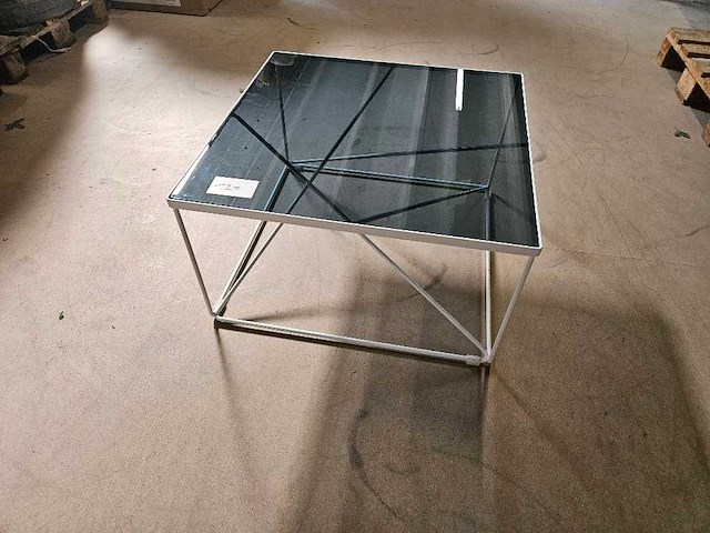 Glazen salontafel wit 70x70cm - afbeelding 1 van  3