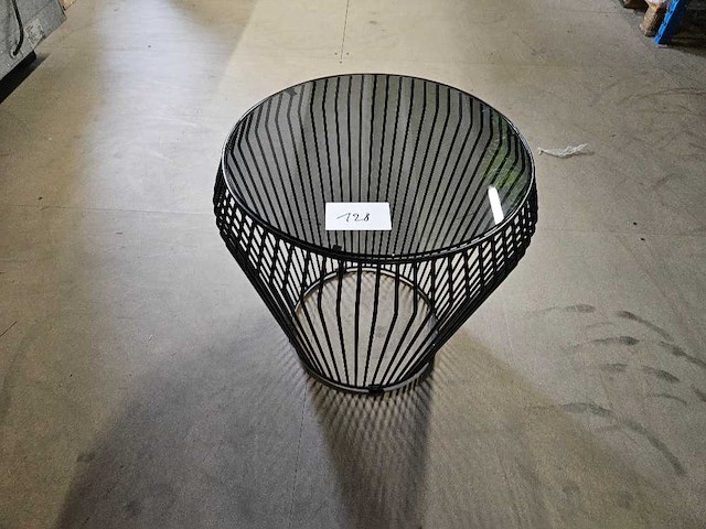 Glazen salontafel zwart 50cm ø - afbeelding 1 van  3