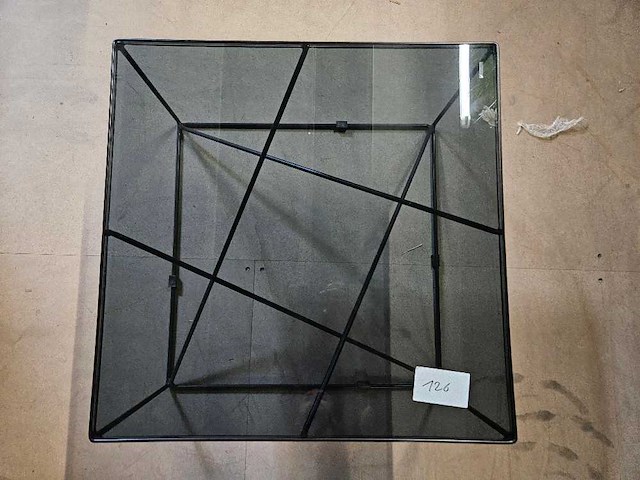 Glazen salontafel zwart 70x70cm - afbeelding 1 van  1