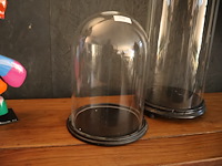 Glazen stolp op voet (x2) - afbeelding 2 van  3