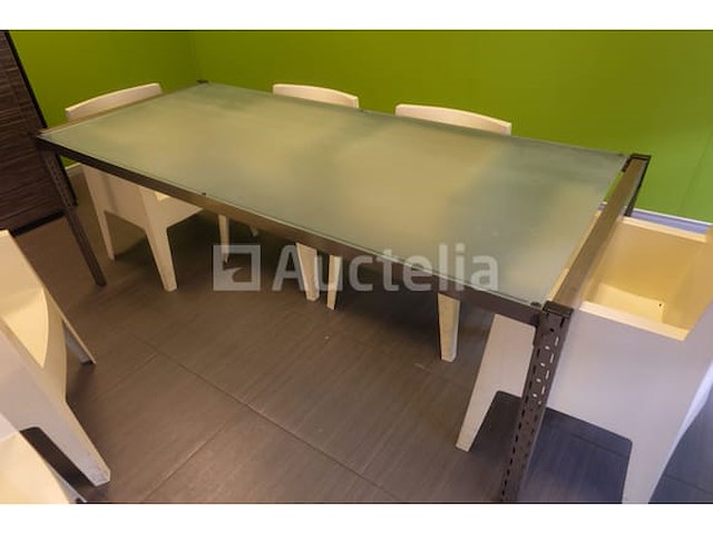 Glazen tafel + fauteuils - afbeelding 5 van  6