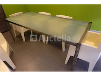 Glazen tafel + fauteuils - afbeelding 5 van  6