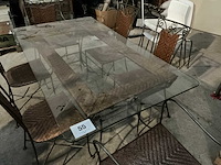 Glazen tafel met 6 stoelen - afbeelding 2 van  9