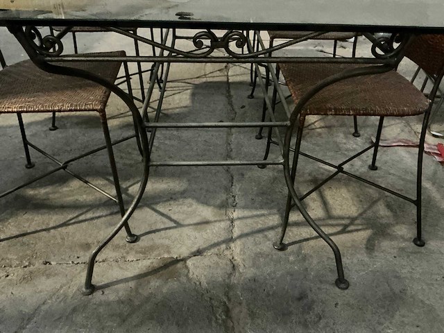 Glazen tafel met 6 stoelen - afbeelding 4 van  9