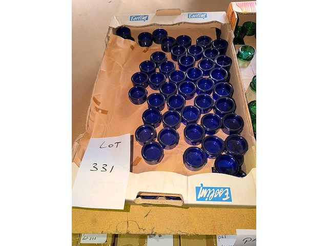 Glazen theelichthouders blauw - kerst- & seizoensartikelen (220x) - afbeelding 1 van  1