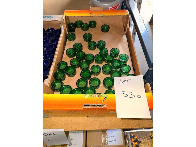 Glazen theelichthouders groen - kerst- & seizoensartikelen (220x) - afbeelding 1 van  1