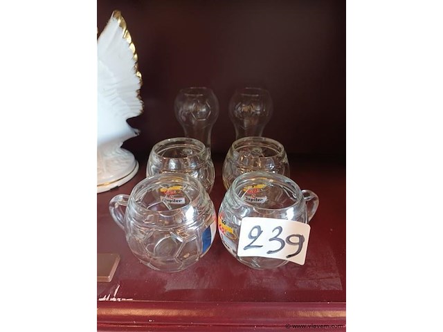 Glazen voetbal. 6 stuks - afbeelding 1 van  3