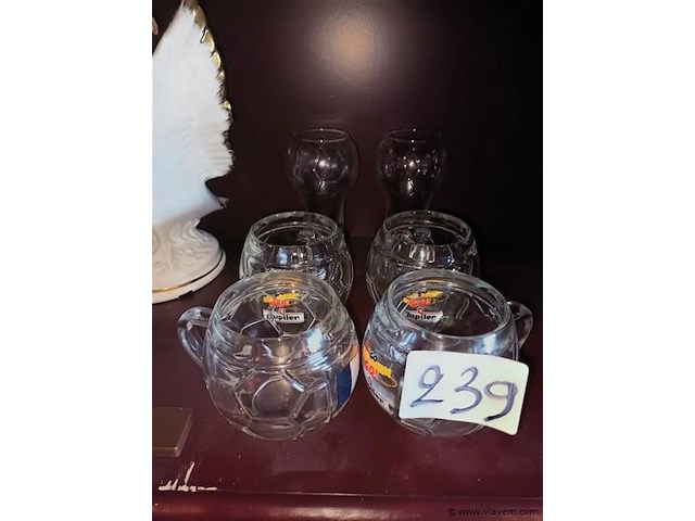 Glazen voetbal. 6 stuks - afbeelding 2 van  3