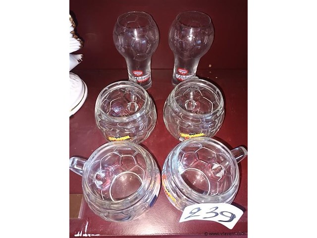 Glazen voetbal. 6 stuks - afbeelding 3 van  3