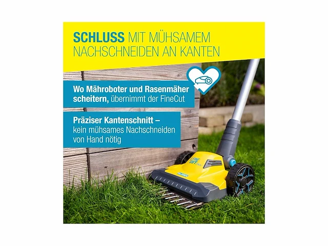 Gloria elektrische gazon- en kantenmaaier finecut 230volt - maaibreedte 25 cm – nauwkeurig, stil en licht - afbeelding 2 van  2