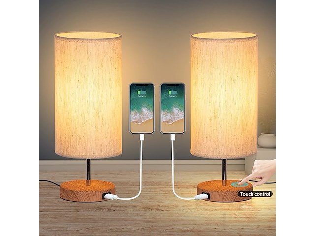 Gluroo usb -nachtkastlamp (set van 2) - afbeelding 1 van  5