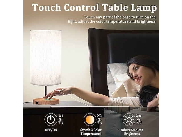 Gluroo usb -nachtkastlamp (set van 2) - afbeelding 5 van  5