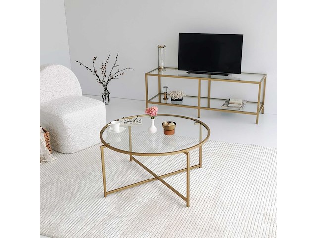 Gold sun salontafel | metalen frame | goud - afbeelding 1 van  8