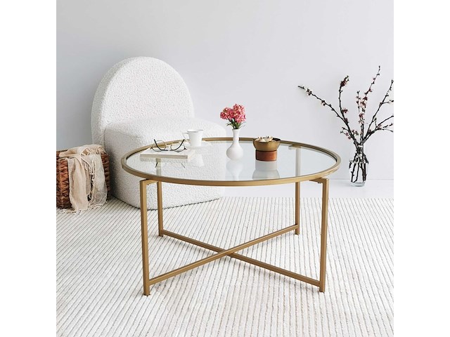 Gold sun salontafel | metalen frame | goud - afbeelding 2 van  8