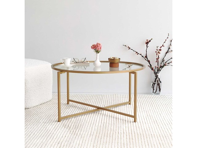 Gold sun salontafel | metalen frame | goud - afbeelding 3 van  8
