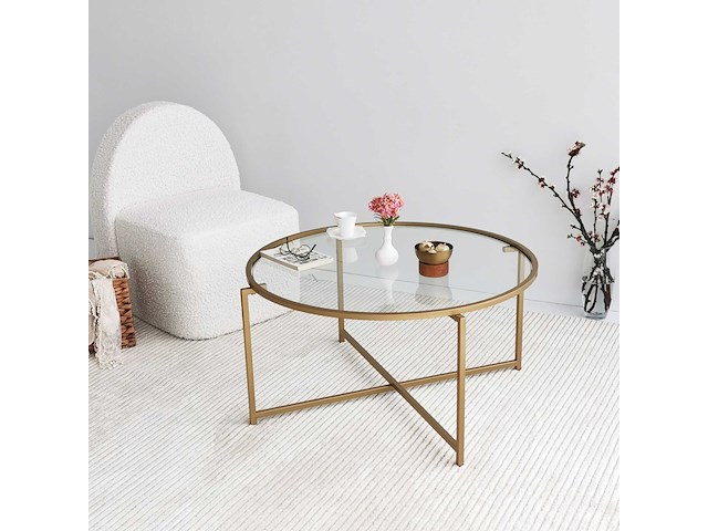 Gold sun salontafel | metalen frame | goud - afbeelding 5 van  8