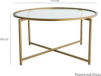 Gold sun salontafel | metalen frame | goud - afbeelding 8 van  8