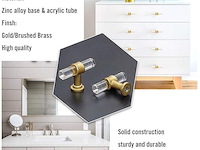 Goldenwarm 10-delige set geborsteld messing kastknoppen - afbeelding 3 van  3