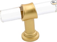 Goldenwarm 10-delige set geborsteld messing kastknoppen - afbeelding 1 van  3