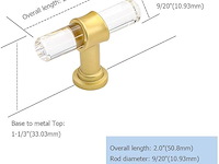 Goldenwarm 10-delige set geborsteld messing kastknoppen - afbeelding 2 van  3