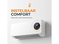 Golermo - 2-in-1 ventilator en verwarming 2000w – wandgemonteerde ventilatorkachel met timer, thermostaat en afstandsbediening – energiezuinig model (2x) - afbeelding 9 van  9