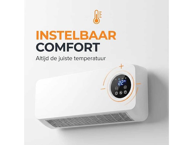 Golermo - 2-in-1 ventilator en verwarming 2000w – wandgemonteerde ventilatorkachel met timer, thermostaat en afstandsbediening – energiezuinig model (10x) - afbeelding 9 van  9