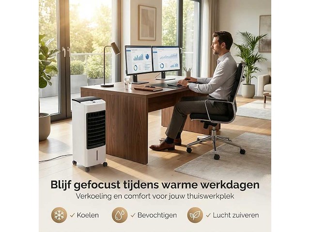 Golermo - 3-in-1 aircooler – koelen, bevochtigen en lucht zuiveren in één apparaat (10x) - afbeelding 5 van  7