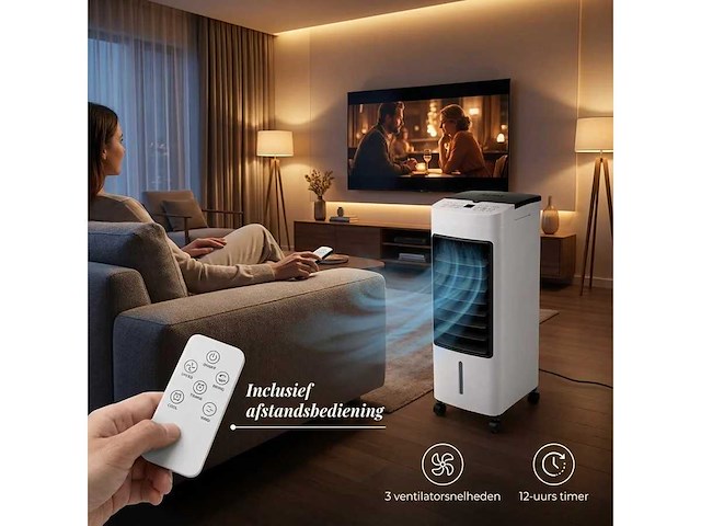 Golermo - 3-in-1 aircooler – koelen, bevochtigen en lucht zuiveren in één apparaat (5x) - afbeelding 6 van  7