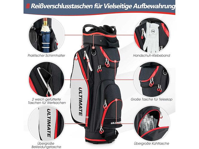 Golftas golfuitrusting, golfclubtas met 14 scheidingsdelen - afbeelding 6 van  6