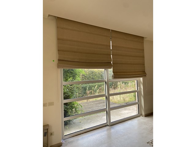 Gordijnen (2) met optreksysteem (schuifraam keuken) - afbeelding 1 van  2