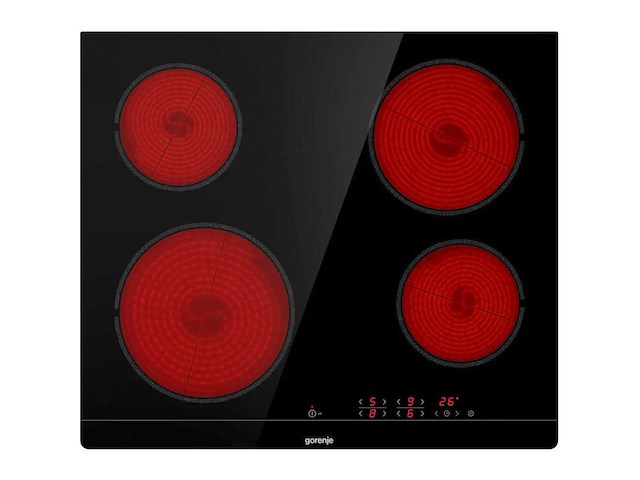 Gorenje ect641bsc keramische glazen kookplaat, met touchcontrol sensor, zwart - afbeelding 2 van  5