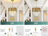 Gouden kristallen kroonluchter - afbeelding 4 van  5